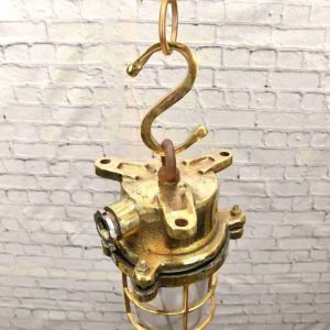 - SL 10986 3 Security hanging lamp from ship - Brass