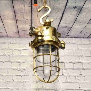 - SL 10986 4 Security hanging lamp from ship - Brass