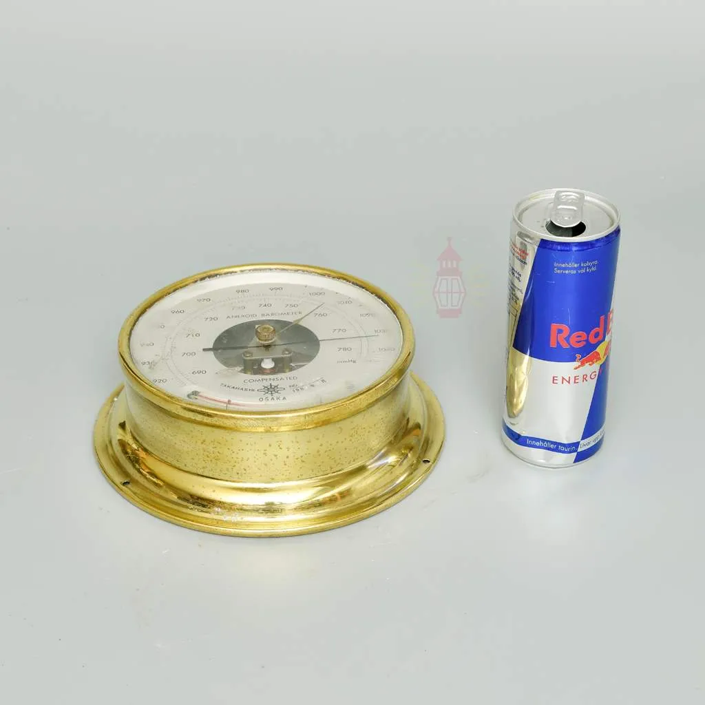 - SL 11843 3 Brass Aneroid Takahashi Barometer from ship - OSAKA