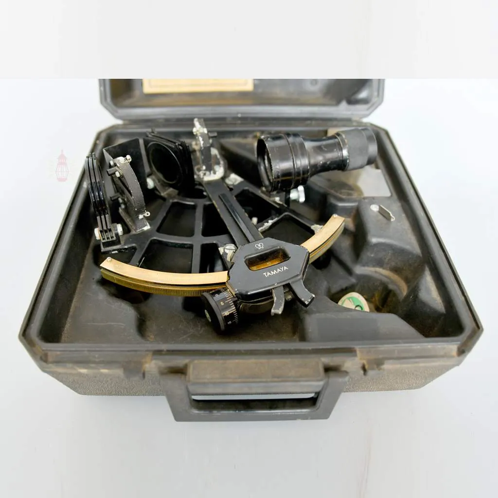 - SL 14849 4 Vintage Tamaya Brass Sextant with Original Case