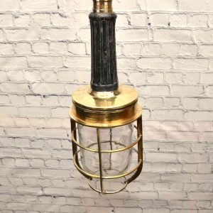 Authentic Vintage Brass Nautical Cage Wall Light