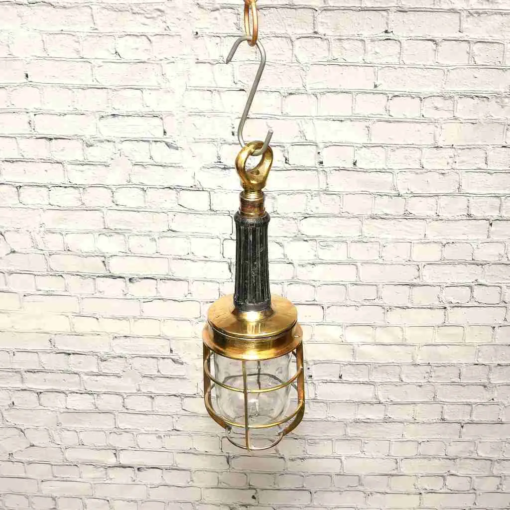 - SL 380 3 Authentic Vintage Brass Nautical Cage Wall Light