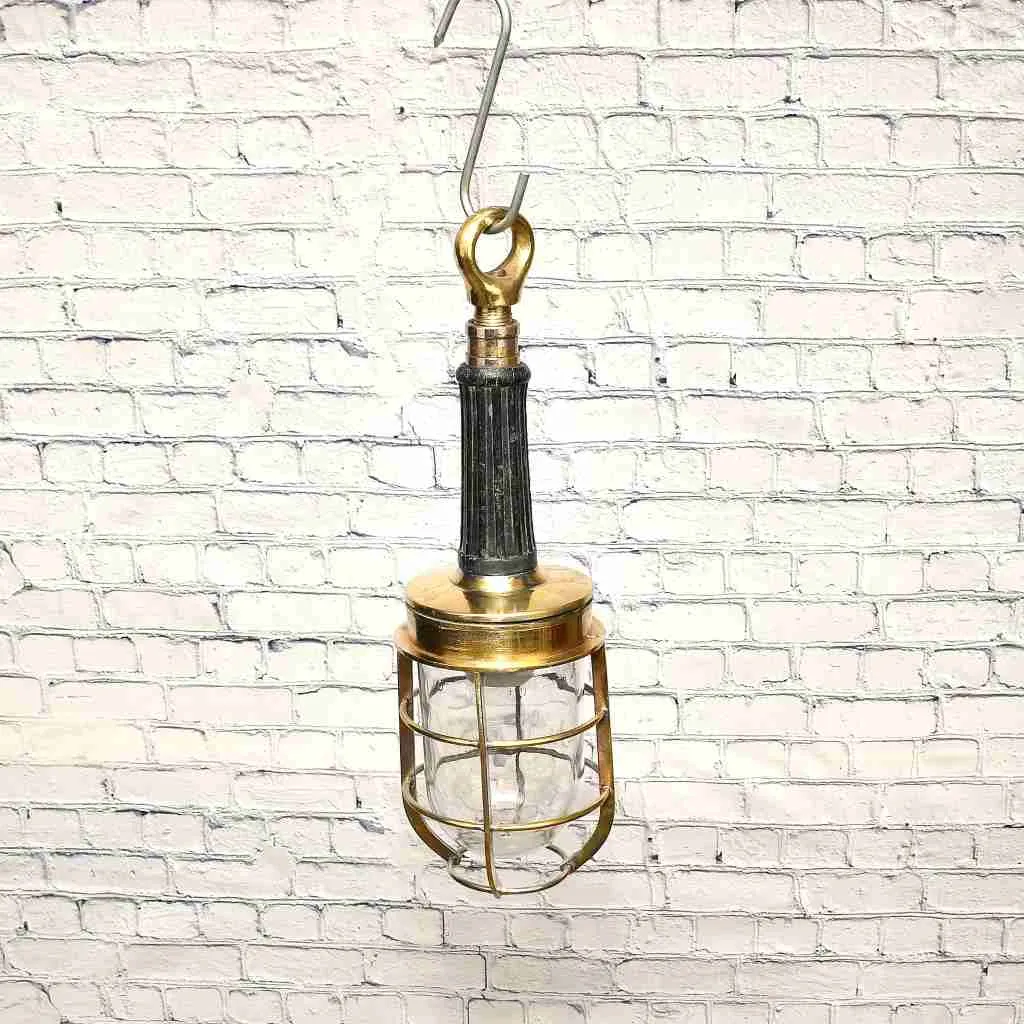 - SL 380 4 Authentic Vintage Brass Nautical Cage Wall Light