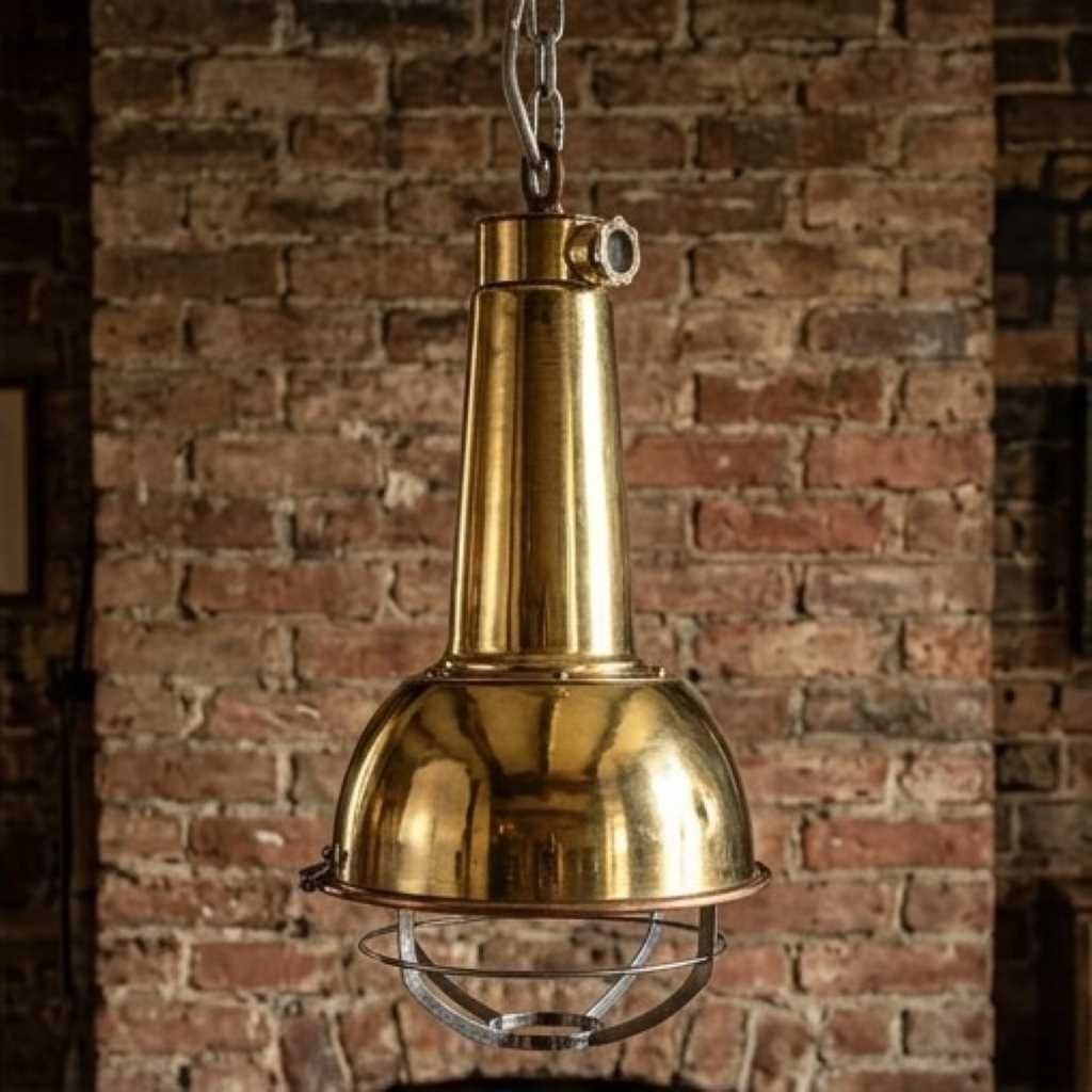 - SL 10767 3 Authentic Brass Cargo Hanging Deck Spot Light